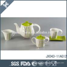 Good quality custom colorful wholesale ceramic plain white ceramic tea set